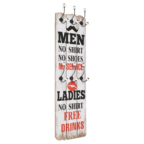 Wall-Mounted Coat Rack With 6 Hooks 120X40 Cm