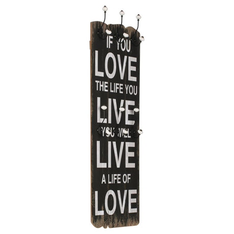 Wall-Mounted Coat Rack With 6 Hooks 120X40 Cm