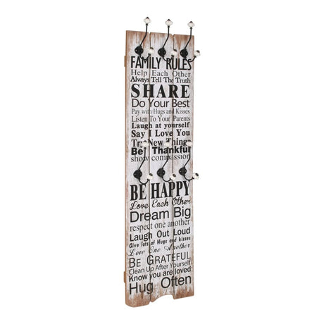 Wall-Mounted Coat Rack With 6 Hooks 120X40 Cm