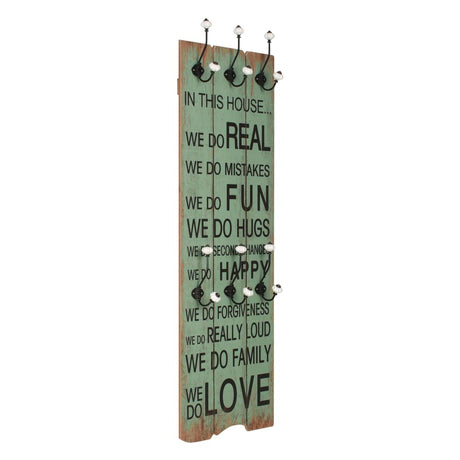 Wall-Mounted Coat Rack With 6 Hooks 120X40 Cm
