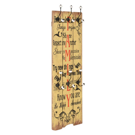 Wall-Mounted Coat Rack With 6 Hooks 120X40 Cm