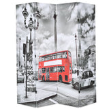 Folding Room Divider London Bus Black And White