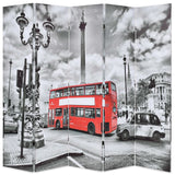 Folding Room Divider London Bus Black And White