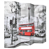 Folding Room Divider London Bus Black And White