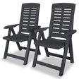 Reclining Garden Chairs 4 Pcs Plastic