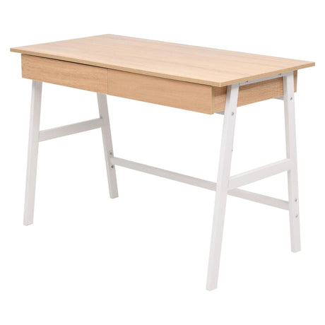 Writing Desk 110X55X75 Cm Oak And White