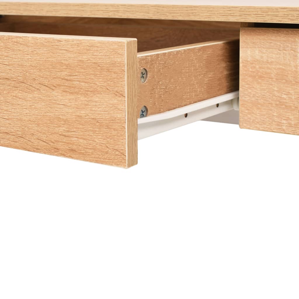 Writing Desk 110X55X75 Cm Oak And White