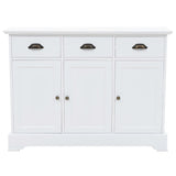 Sideboard With 3 Doors Mdf And Pinewood 105X35X77.5 Cm