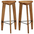 Bar Stools 2 Pcs Solid Acacia Wood