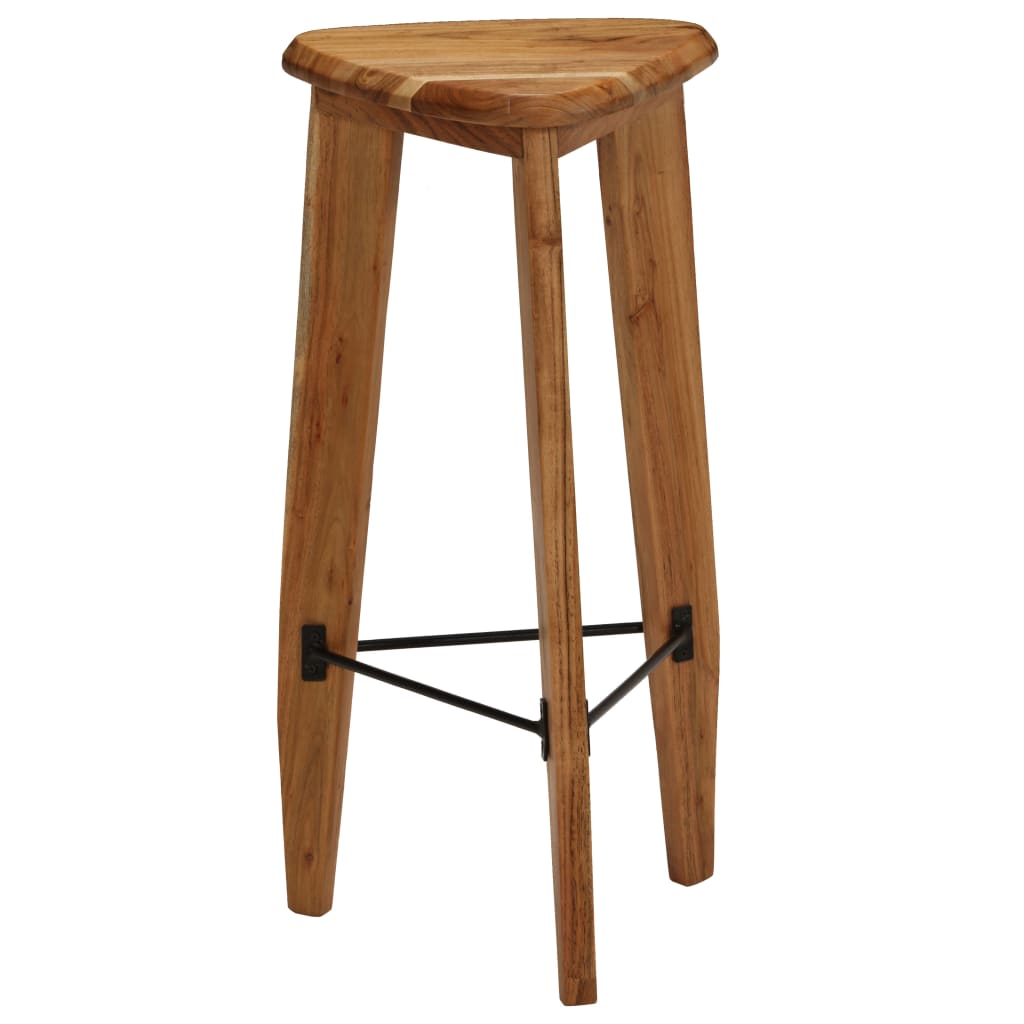 Bar Stools 2 Pcs Solid Acacia Wood
