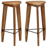 Bar Stools 2 Pcs Solid Acacia Wood