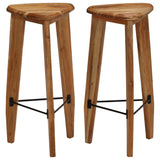 Bar Stools 2 Pcs Solid Acacia Wood