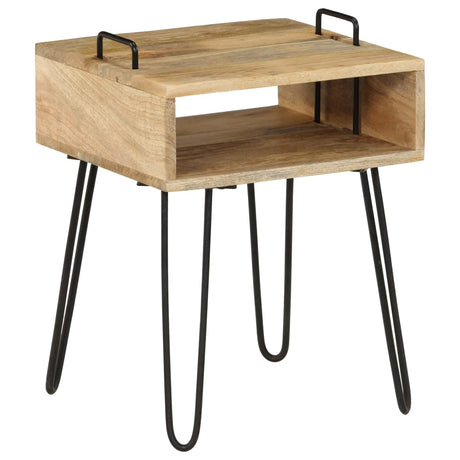 Bedside Table Solid Mango Wood 40X34X47 Cm