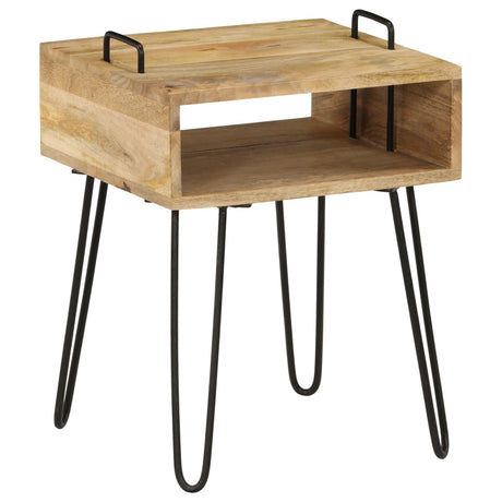 Bedside Table Solid Mango Wood 40X34X47 Cm