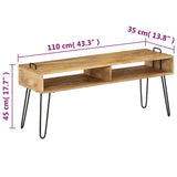 Tv Stand Solid Mango Wood 110X35X45 Cm