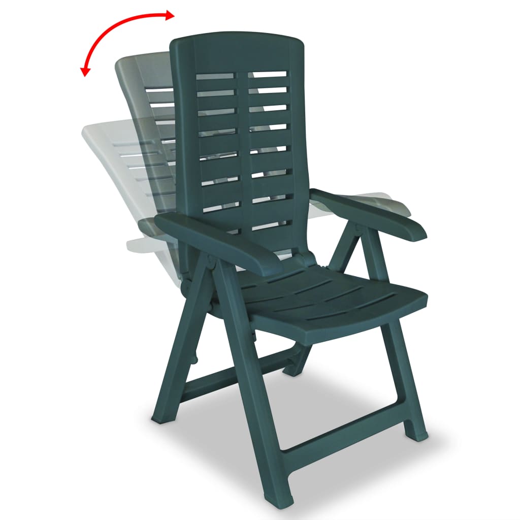 Reclining Garden Chairs 4 Pcs Plastic