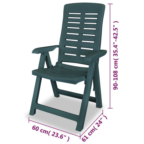 Reclining Garden Chairs 4 Pcs Plastic