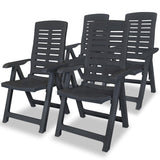 Reclining Garden Chairs 4 Pcs Plastic