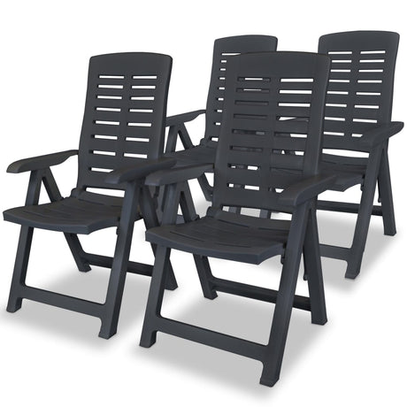 Reclining Garden Chairs 4 Pcs Plastic