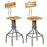 Bar Chairs 2 Pcs Solid Reclaimed Teak Wood