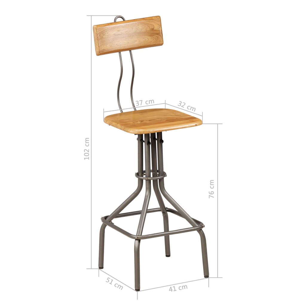 Bar Chairs 2 Pcs Solid Reclaimed Teak Wood