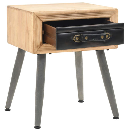 Bedside Table Solid Fir Wood 43X38X50 Cm