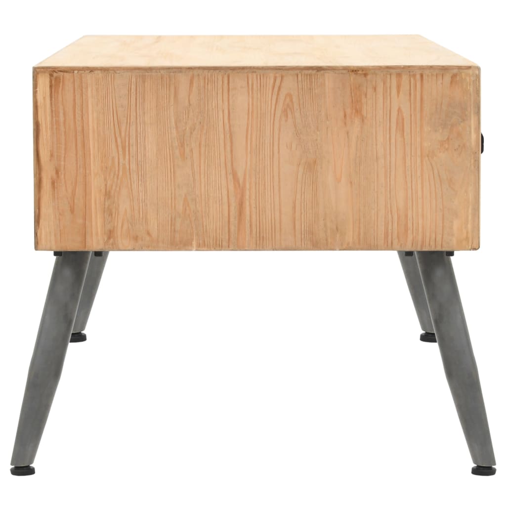 Coffee Table Solid Fir Wood 115X55X50 Cm
