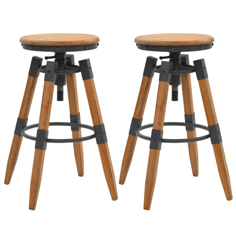 Bar Stools 2 Pcs Solid Fir Wood