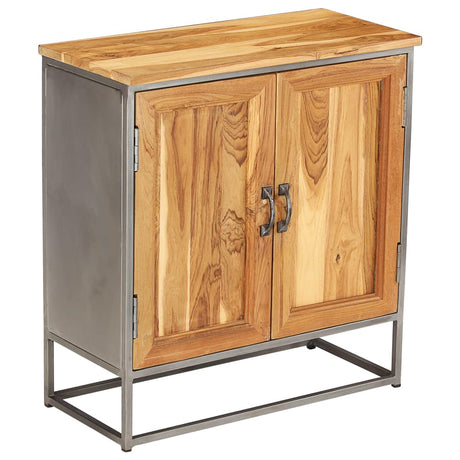 Sideboard Recycled Teak And Steel 65X30X70 Cm