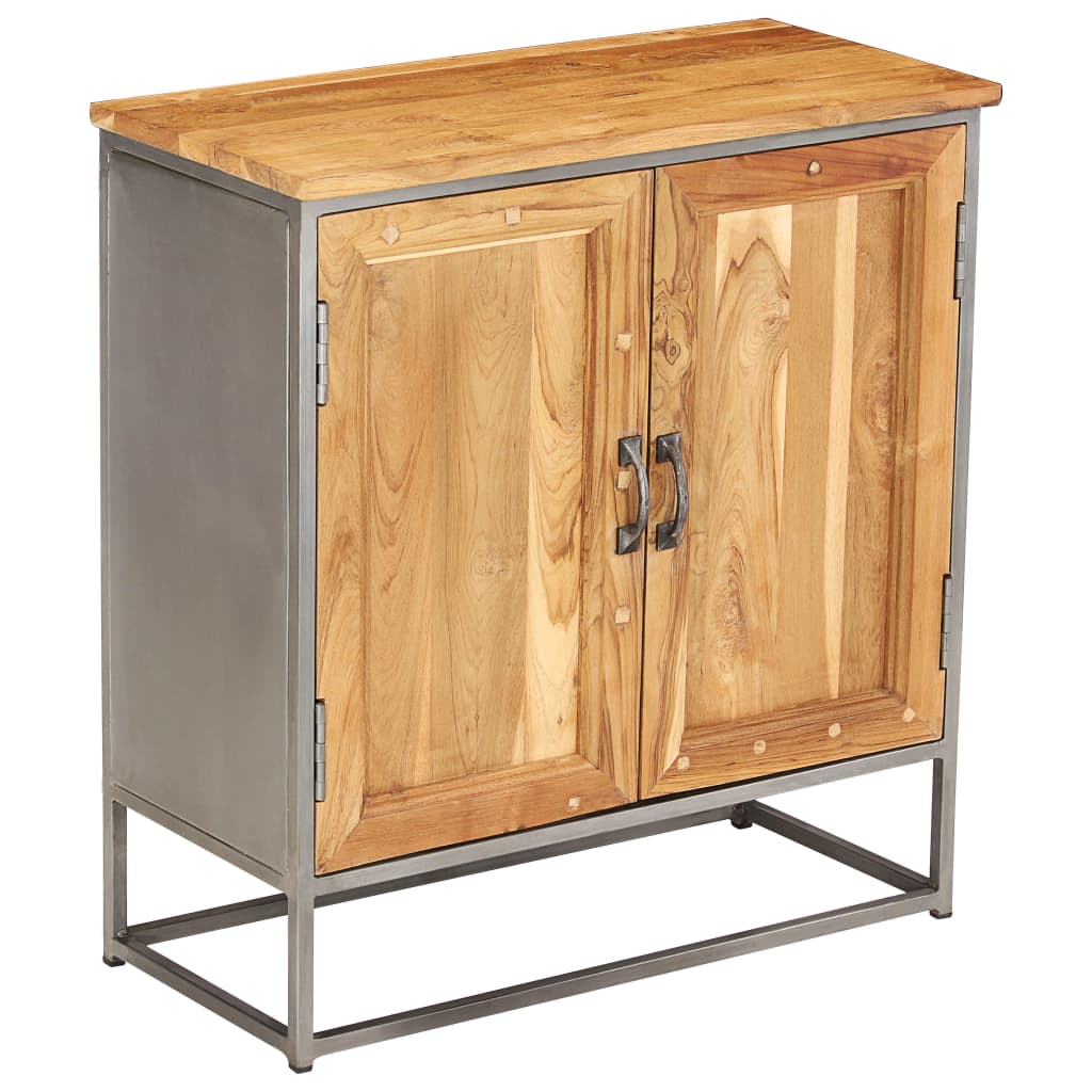 Sideboard Recycled Teak And Steel 65X30X70 Cm