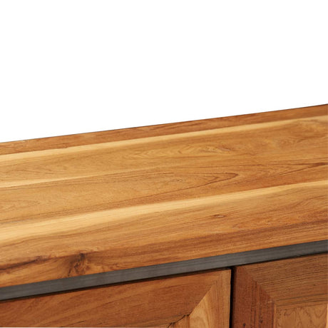 Sideboard Recycled Teak And Steel 65X30X70 Cm