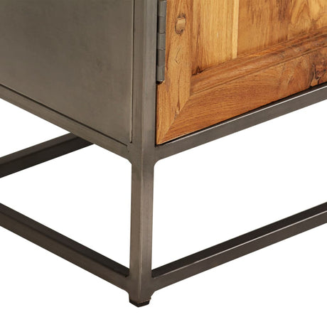 Sideboard Recycled Teak And Steel 65X30X70 Cm