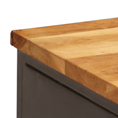 Sideboard Recycled Teak And Steel 65X30X70 Cm