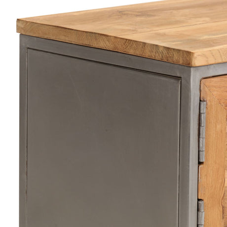 Tv Cabinet Recycled Teak And Steel 120X30X40 Cm