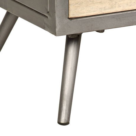 Tv Cabinet Solid Mango Wood And Steel 120X30X45 Cm