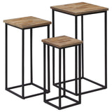 3 Piece Plant Table Set Reclaimed Teak