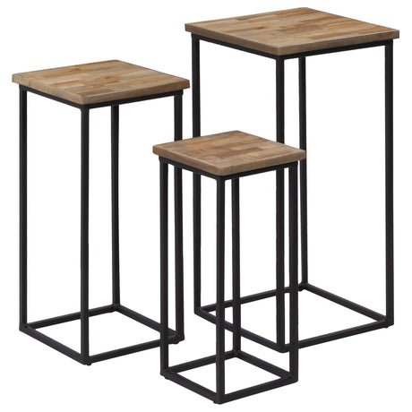 3 Piece Plant Table Set Reclaimed Teak
