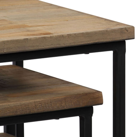 3 Piece Plant Table Set Reclaimed Teak