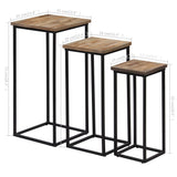 3 Piece Plant Table Set Reclaimed Teak