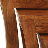Nesting Table Set 3 Pieces Solid Acacia Wood 50X35X50 Cm Brown