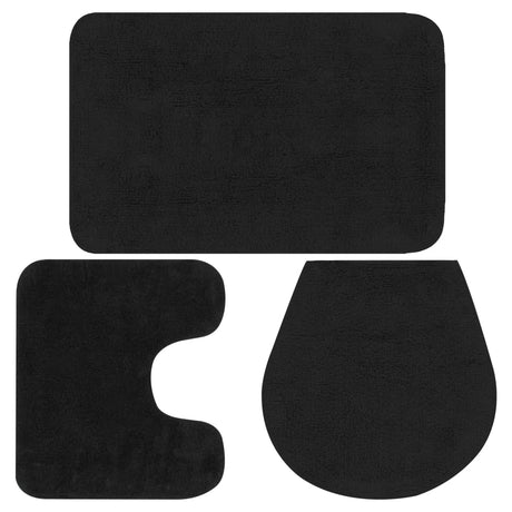 Bathroom Mat Set 3 Pieces Fabric