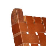 Folding Chair Crossed-Stripe Real Leather