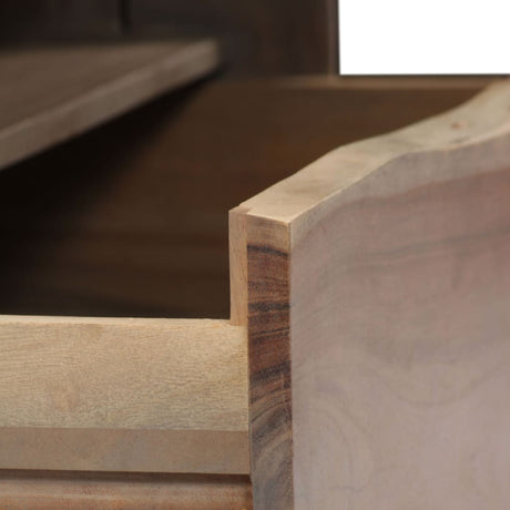 Coffee Table Solid Acacia Wood Live Edges 90X50X40 Cm