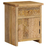 Bedside Table Solid Mango Wood 40X30X50 Cm