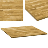 Table Top Solid Oak Wood Square 44 Mm 70X70 Cm