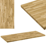 Table Top Solid Oak Wood Square 44 Mm 70X70 Cm
