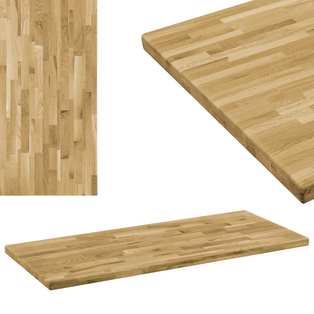 Table Top Solid Oak Wood Square 44 Mm 70X70 Cm