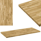 Table Top Solid Oak Wood Square 44 Mm 70X70 Cm