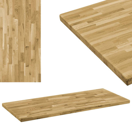 Table Top Solid Oak Wood Square 44 Mm 70X70 Cm