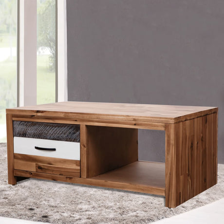 Coffee Table Solid Acacia Wood 90X50X37.5 Cm